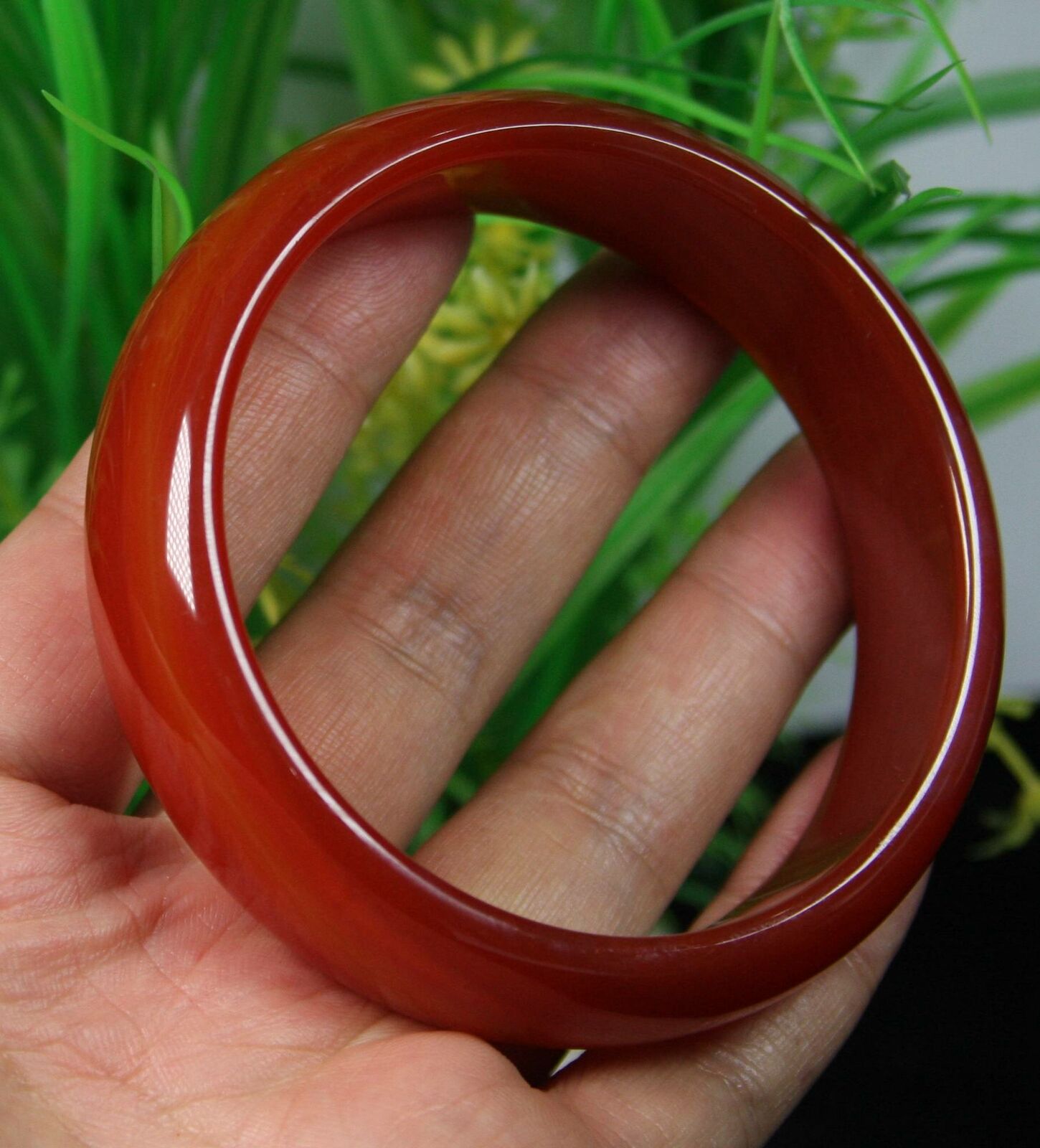 Select 56-62 mm Certified Natural Agate Chalcedony Jade Bangle red Bracelet AA++