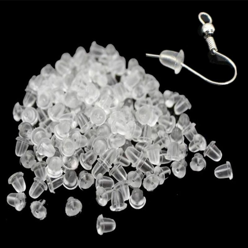 Wholesale 500PCS Rubber Earring Back Stoppers Ear Post Nuts 4MM Jewelry Making
