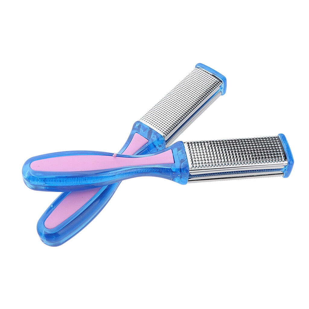 2pcs Dual Side Feet Care Scrub Dead Skin Callus Remover File Stainless