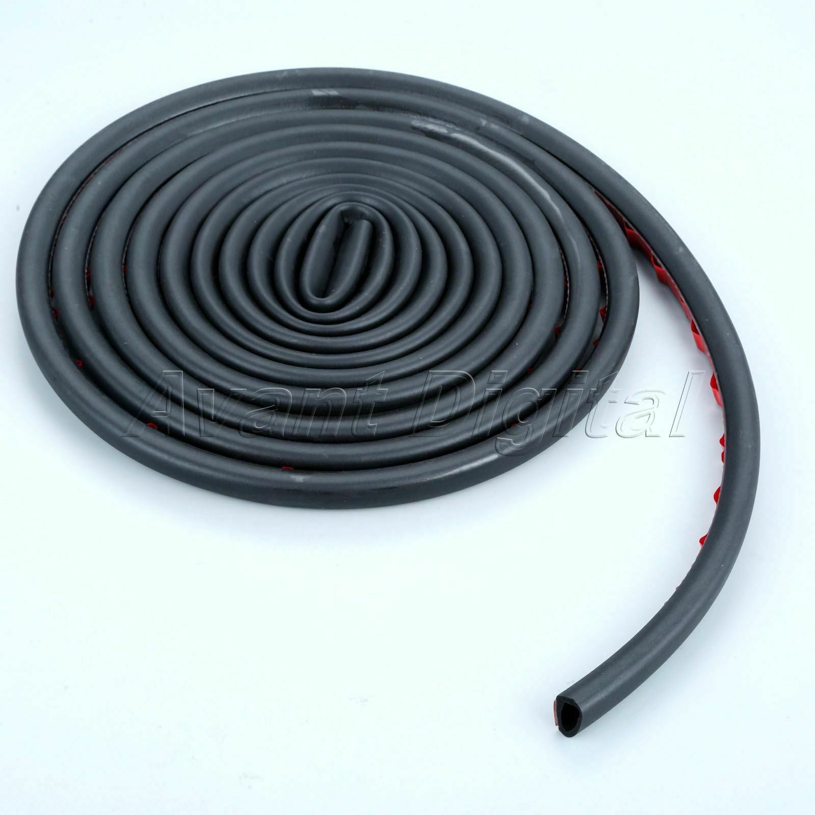 Rubber Dustproof Car Door Sealed Strip Sloping D Type Soundproof Seal 4m/13.12ft