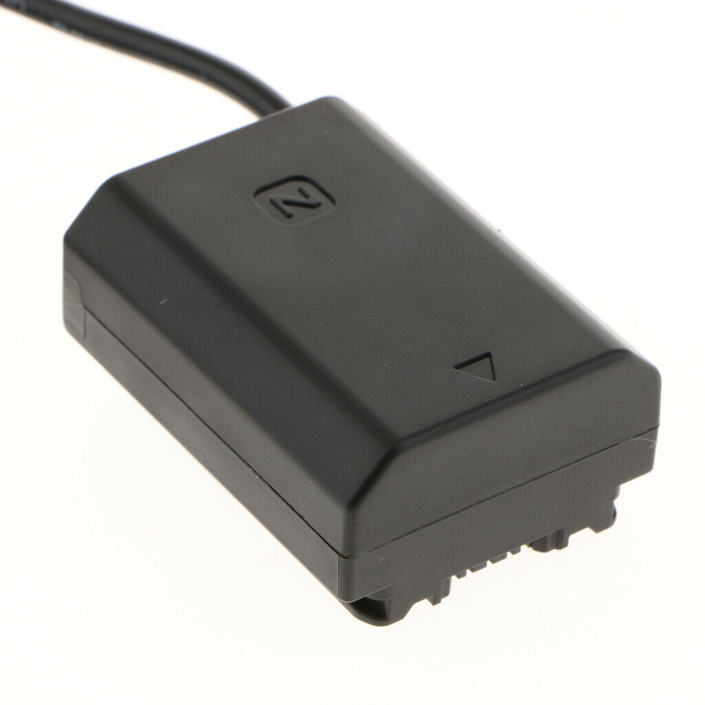 Spring Coiled Cord D-Tap FZ100 Dummy Battery DC Coupler Power Cable Adapter for