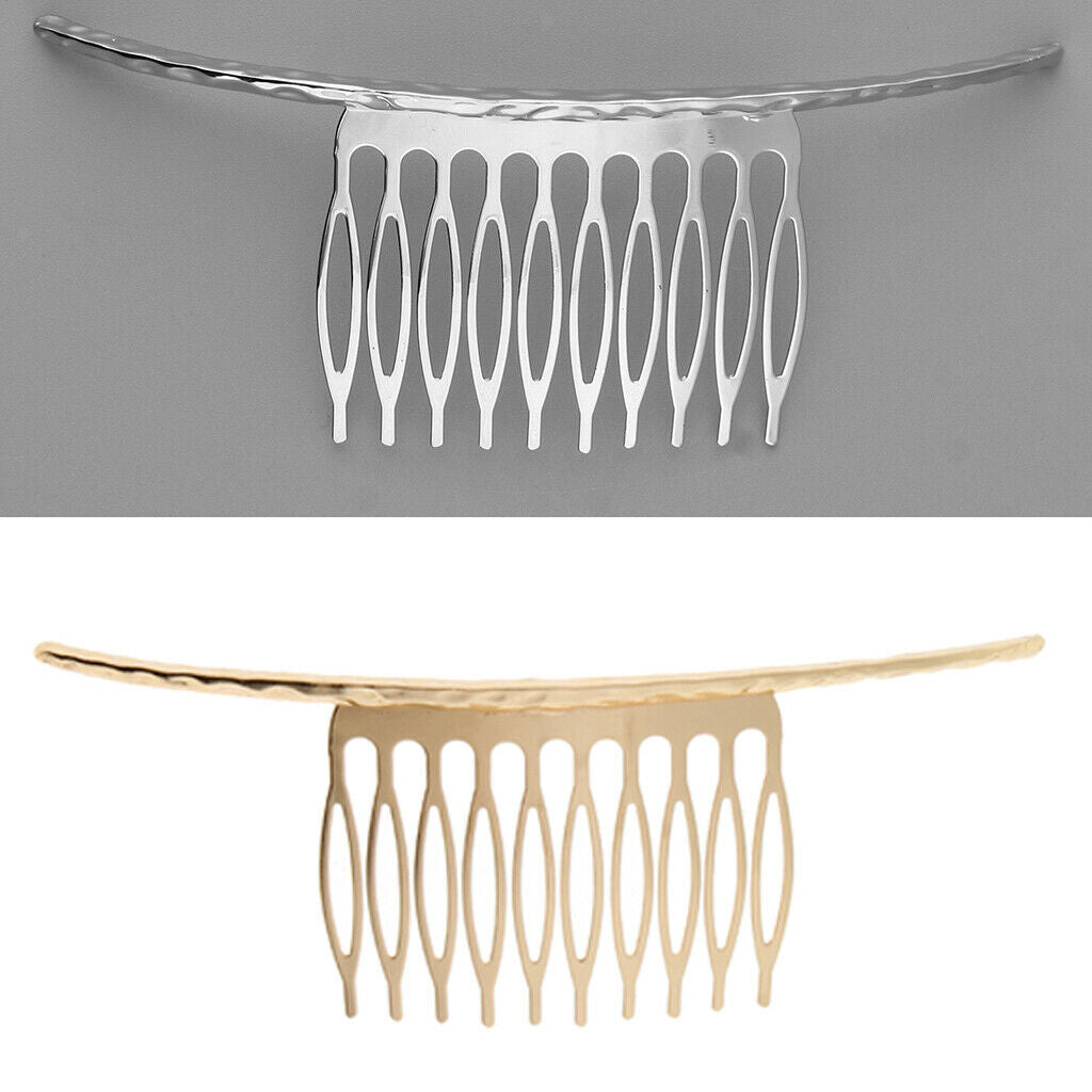 2PCS Wedding Metal Hair Comb Slide 10 Teeth Clips Findings DIY Hair Jewelry