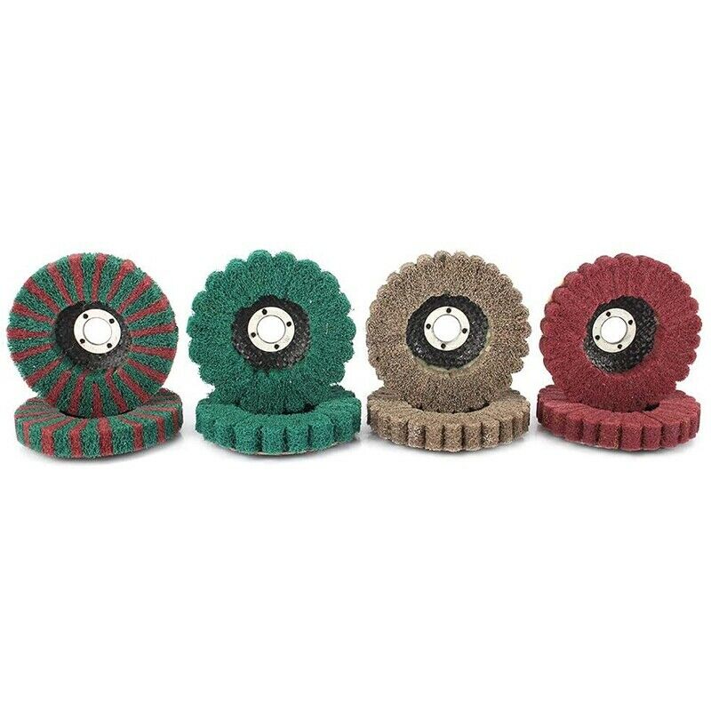 8Pcs 4 Inch Nylon Fiber Flap Wheel Abrasive Disc Polishing Buffing Grinding WhW9