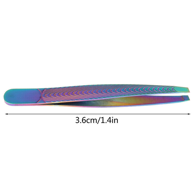1×Eyebrow Tweezers Clip Slanted Incline Tip Hair Remover Plucker Stainles.l8