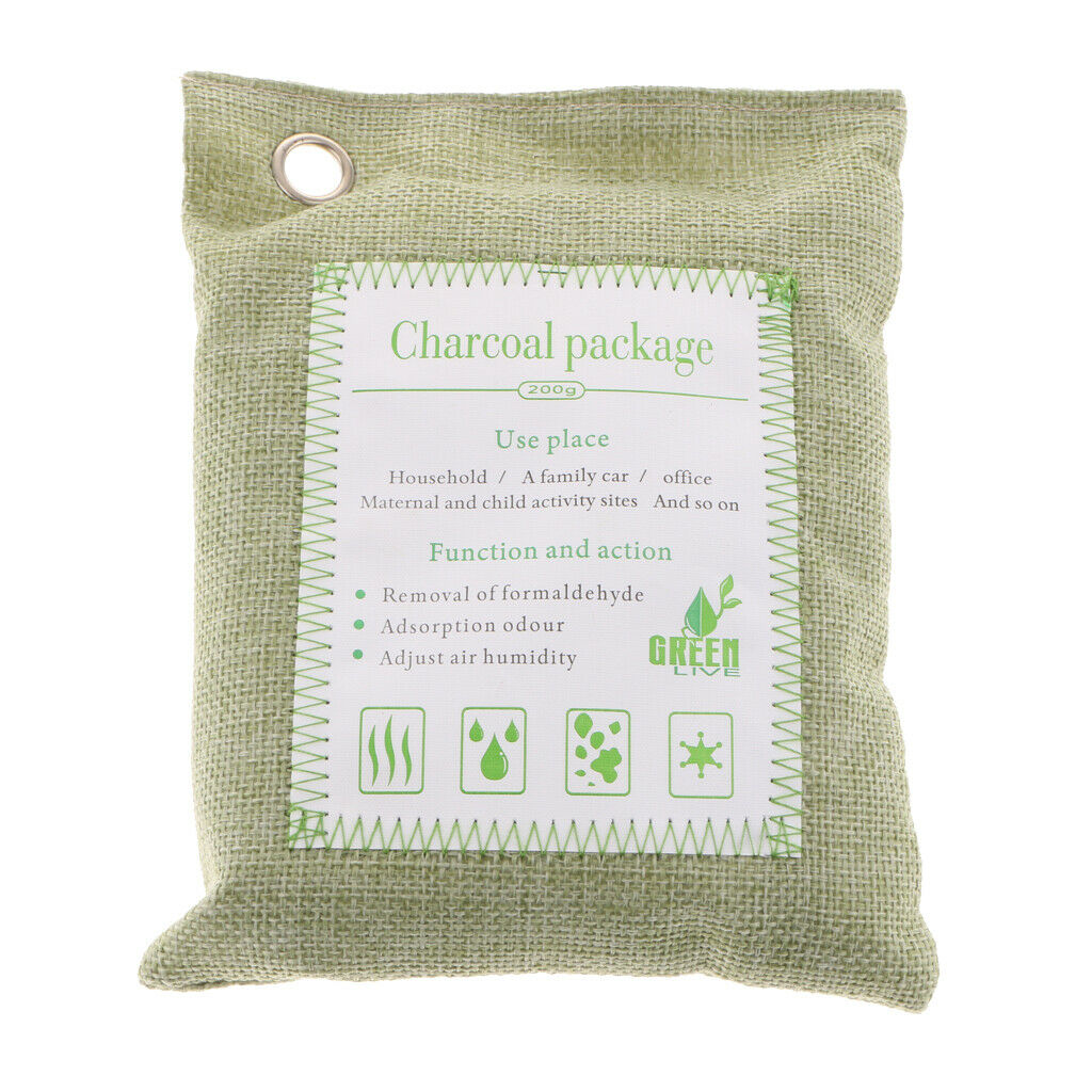 2 Pack NATURAL Air Purifying Bag Bamboo Charcoal Air Freshener, Deodorizer, Odor