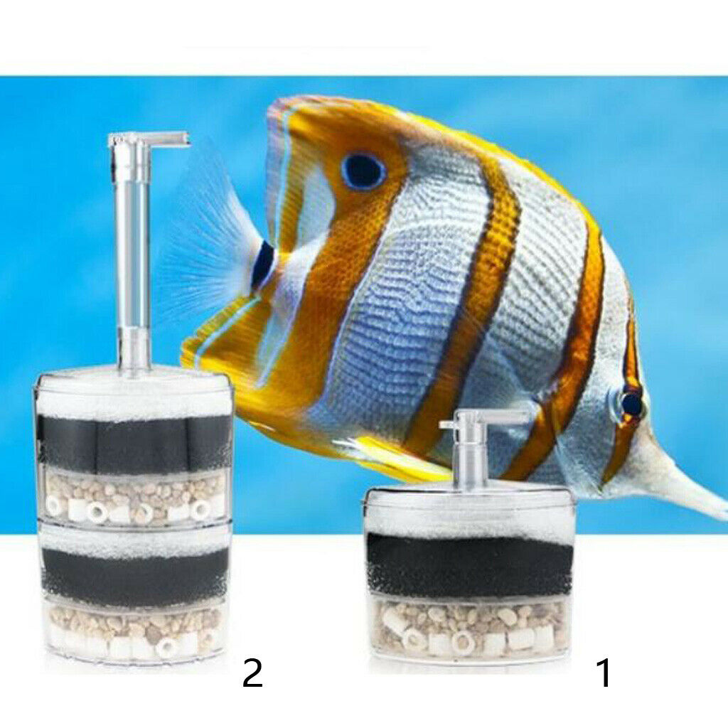 Submersible Aquarium Internal Air Pump Filter Fish Tank Sponge Two Layer