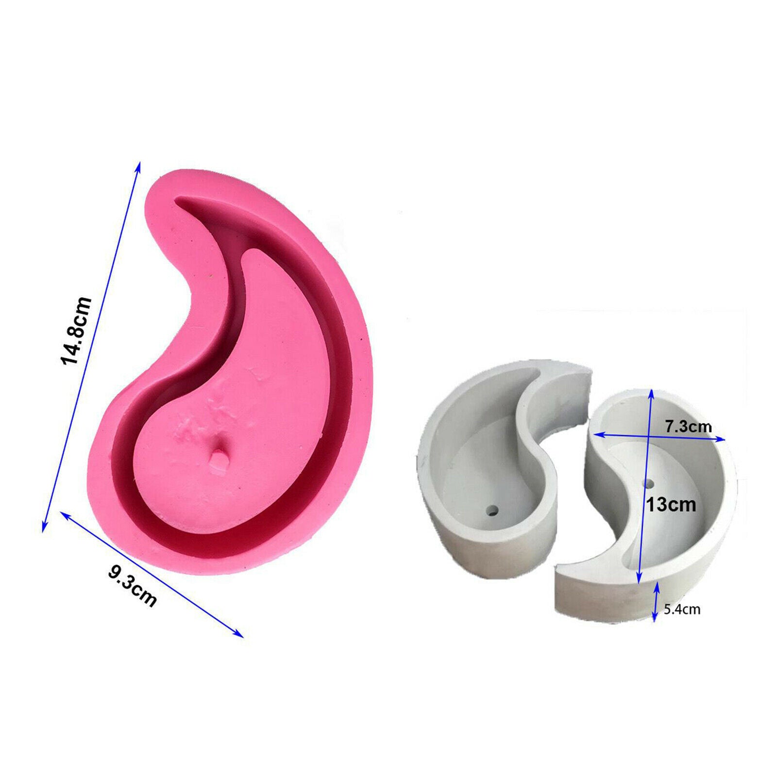 Silicone Mold DIY Succulent Plant Pot Molds Clay Candle Holder Casting Mould