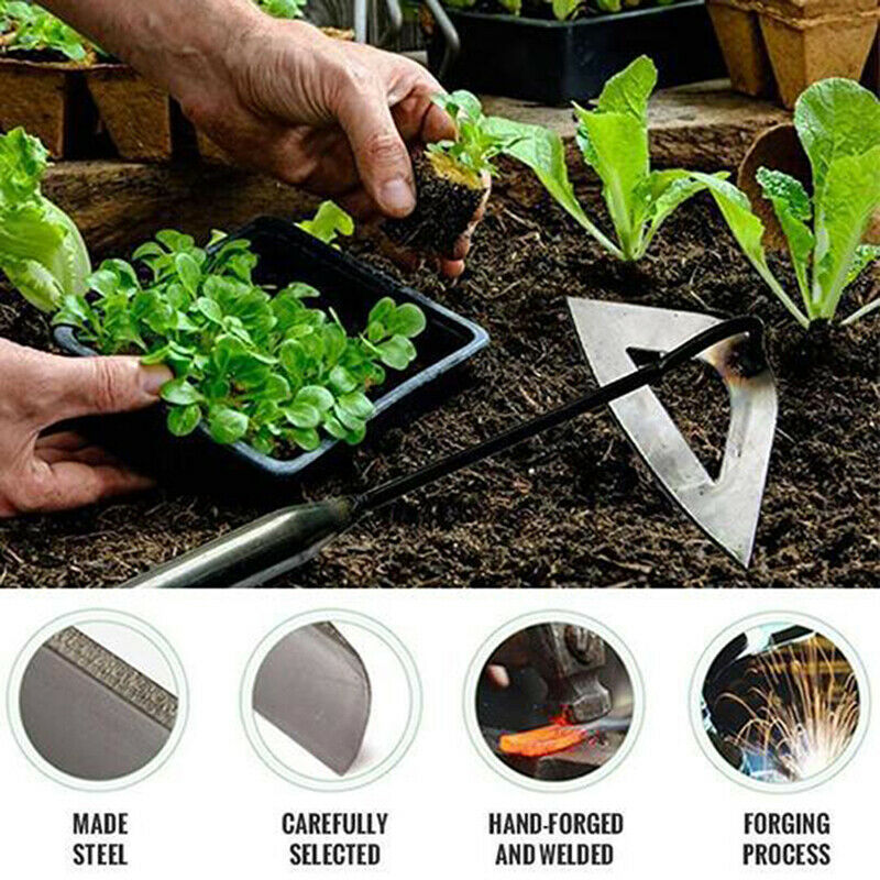 1PCS Gardening Hand-held Hollow Small Hoe for Weeding and Gardening All-stee KX