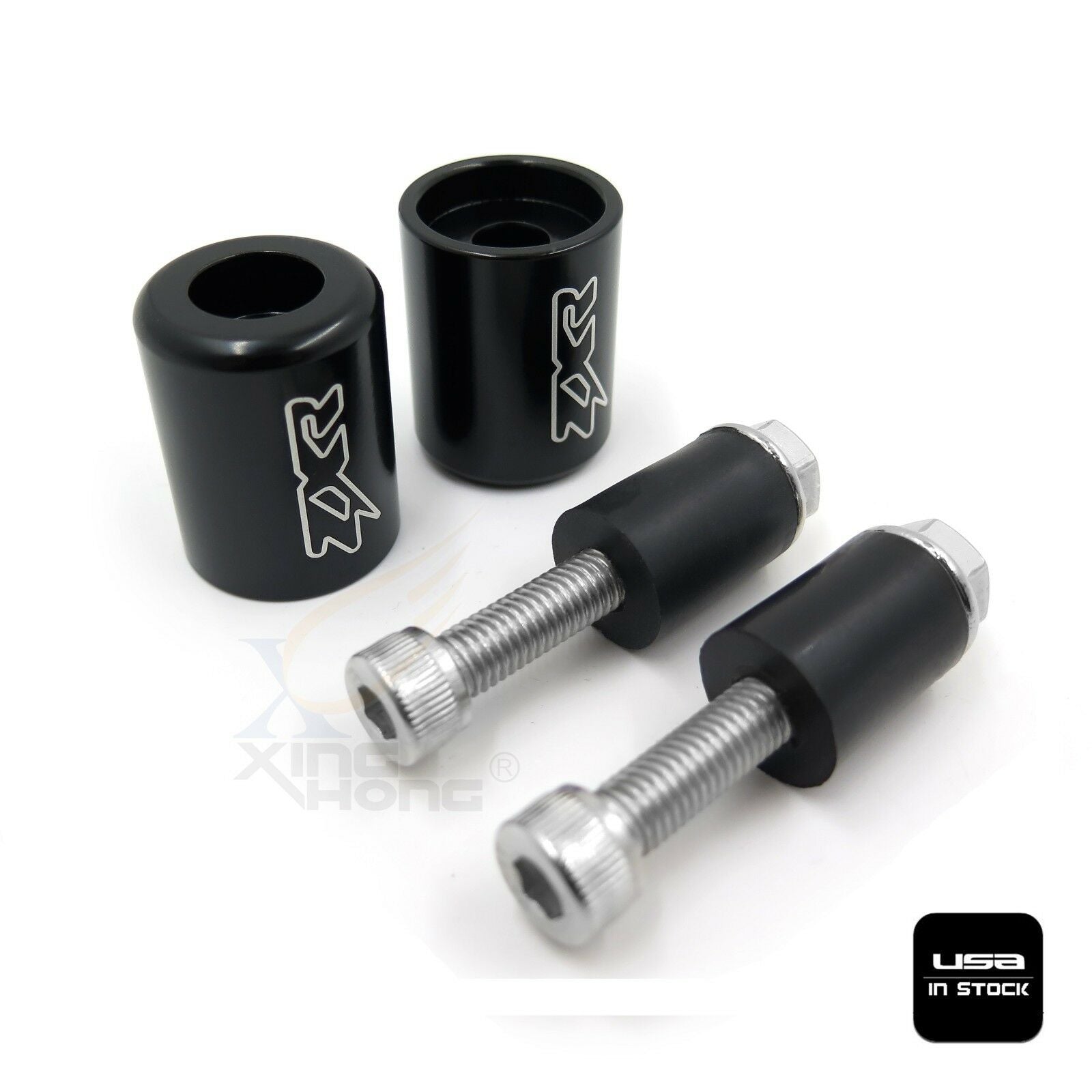 Black Bar Ends Rubber For 95-12 Kawasaki Ninja ZX6R/06-07 ZX10R/00-05 ZX12R