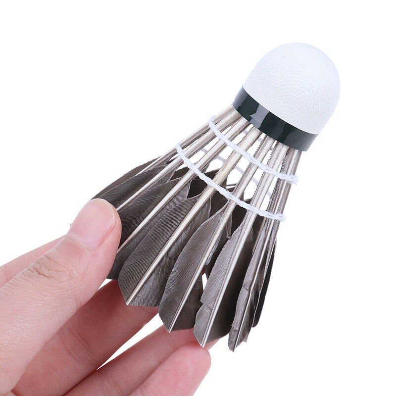 12 Pcs Set Training Goose Feather Shuttlecocks Durable Badminton Black BalDDBDA
