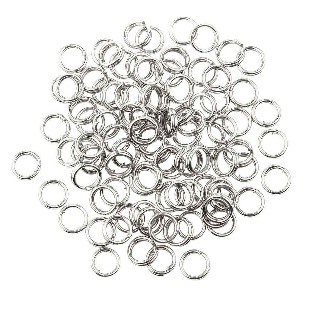 Set of 200 High Tensile Strength Stainless Steel Double Loops Fishing Split