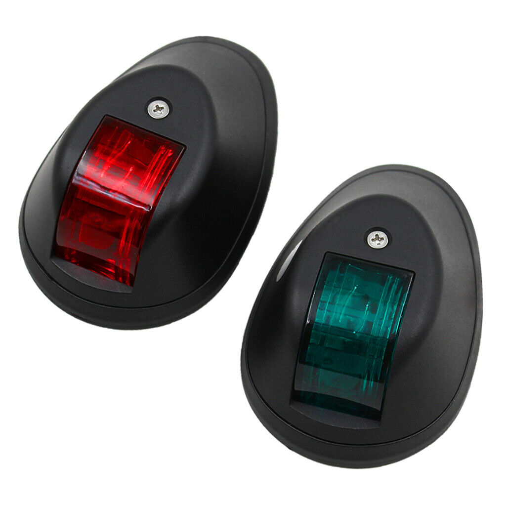 Lots 2 Nylon Black Housing Red&Green Sidelight 12V / 24V Navigation Light