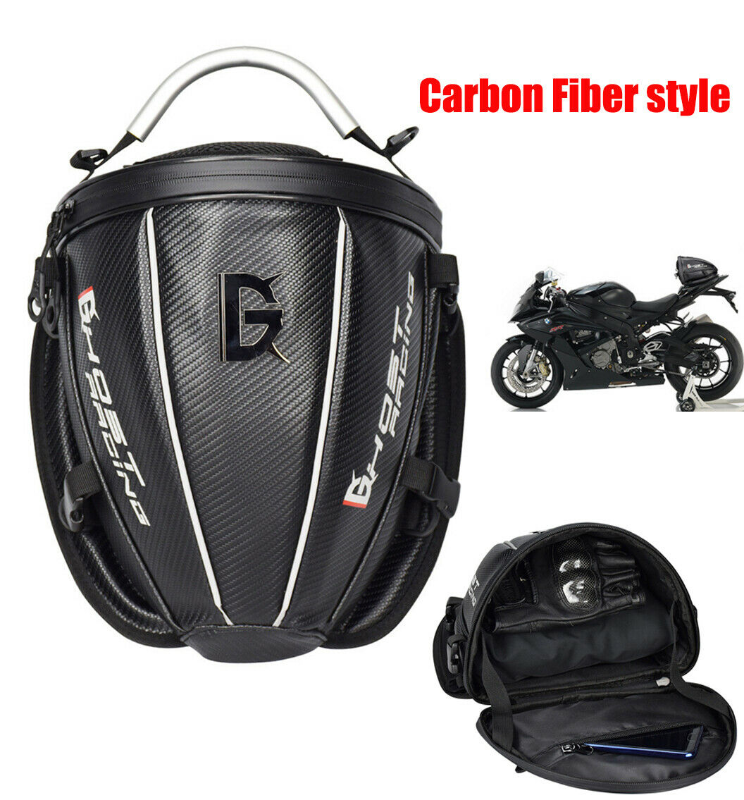 Metal Handle Rear Seat Bag Tail Bag with Pockets For Motorcycle Moped Cycling