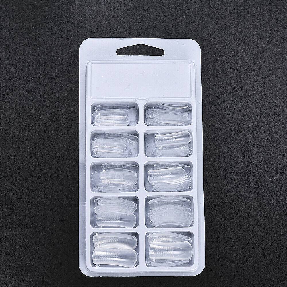 100X [10 Sizes] Natural Clear Full French False Nail Art Tips Acrylic UV Gel US