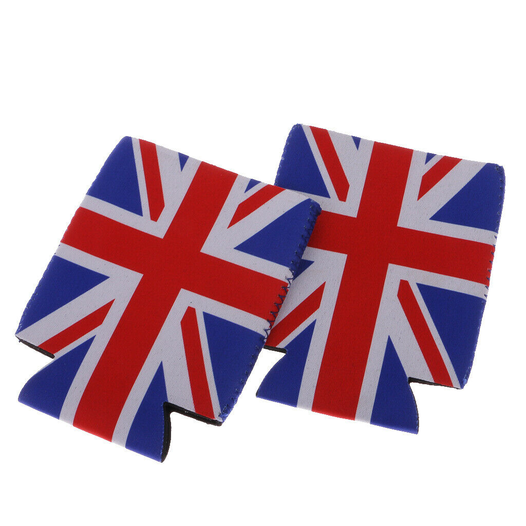 2pcs Union  Britain Uk Flag Beer Stubby Tin Can Device of