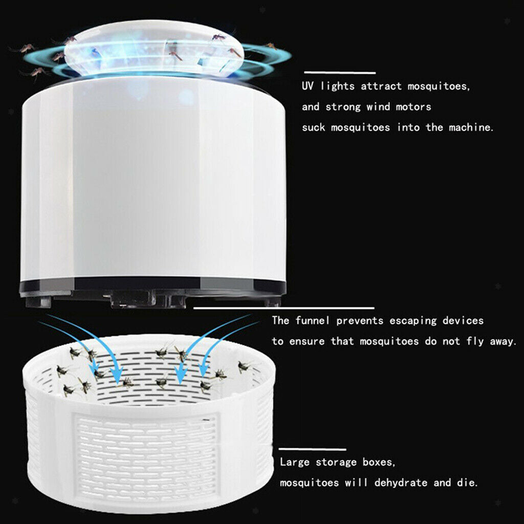 Electric Mosquito Bug Pest Fly Insect Zapper Lantern Killer USB 20-40m White