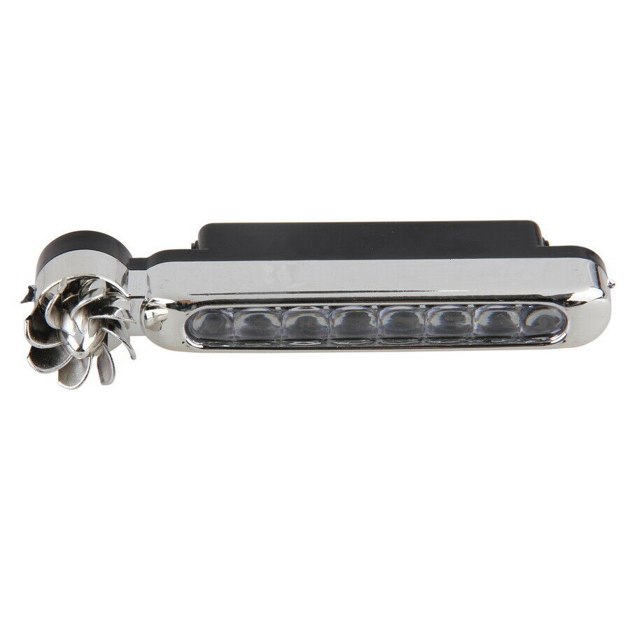 Pair Wind Powered 8 LED Car DRL Daytime Running Light Fog Warning Auto Head Lamp