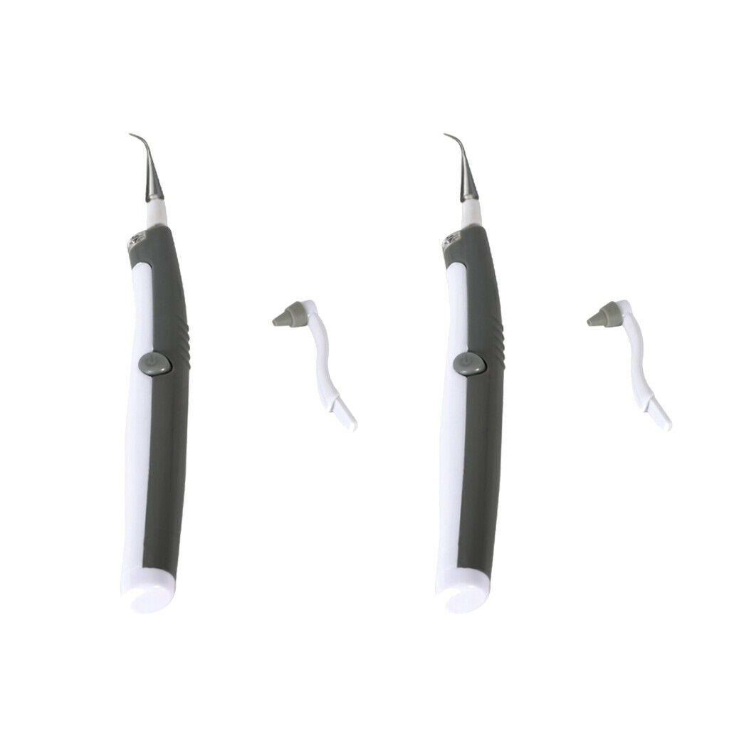 2Pcs Electric Tooth Cleaner Scaler Oral Care Tool Floss Teeth Cleaning