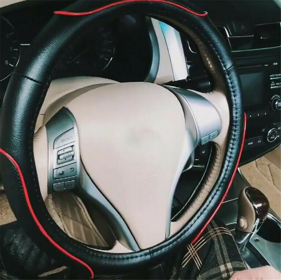Universal Car Steering Wheel Cover Black PU Leather comfortable grip for Car SUV