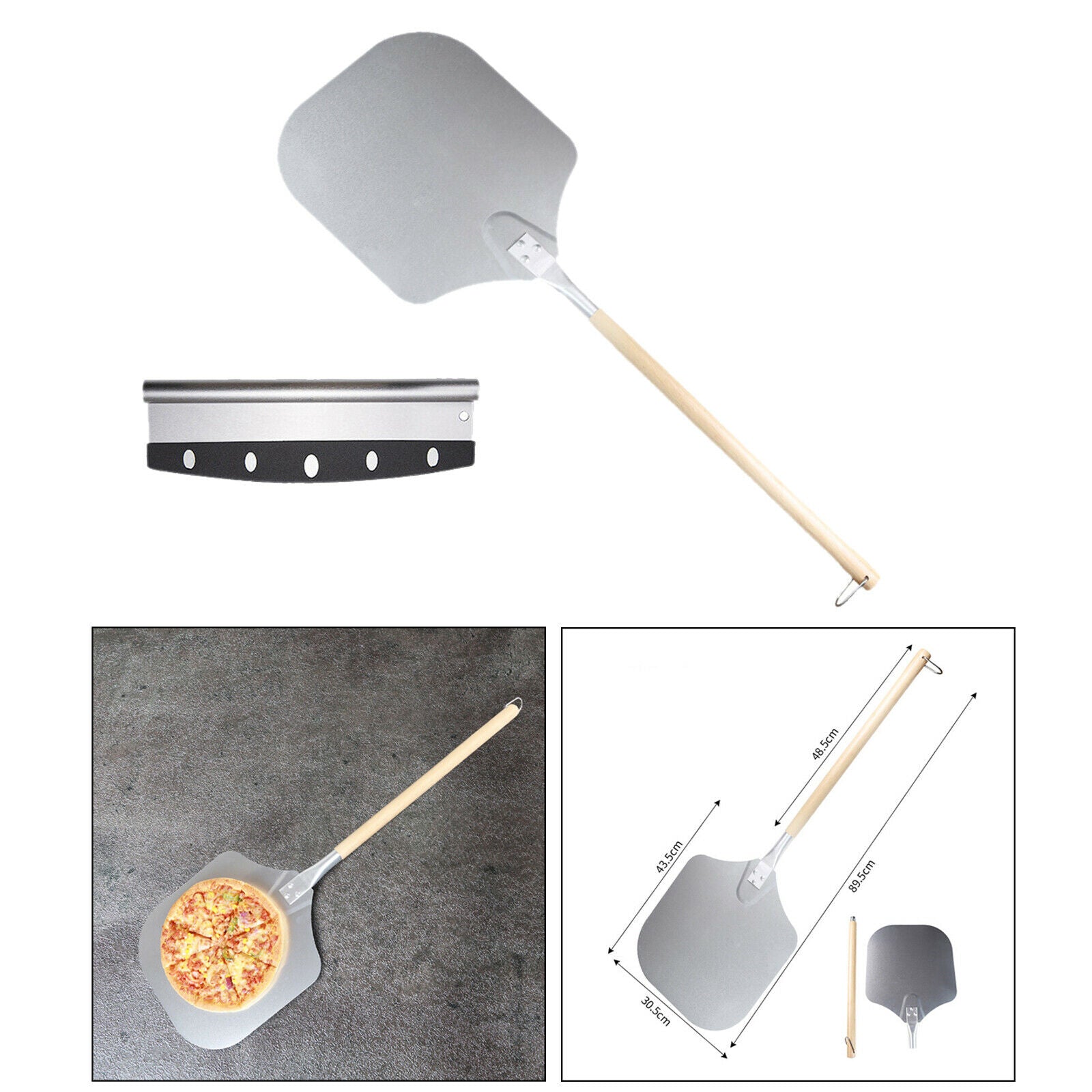Aluminum Alloy 90cm Pizza Peel Pizza Transfer Spatula Cake Lifter Paddle