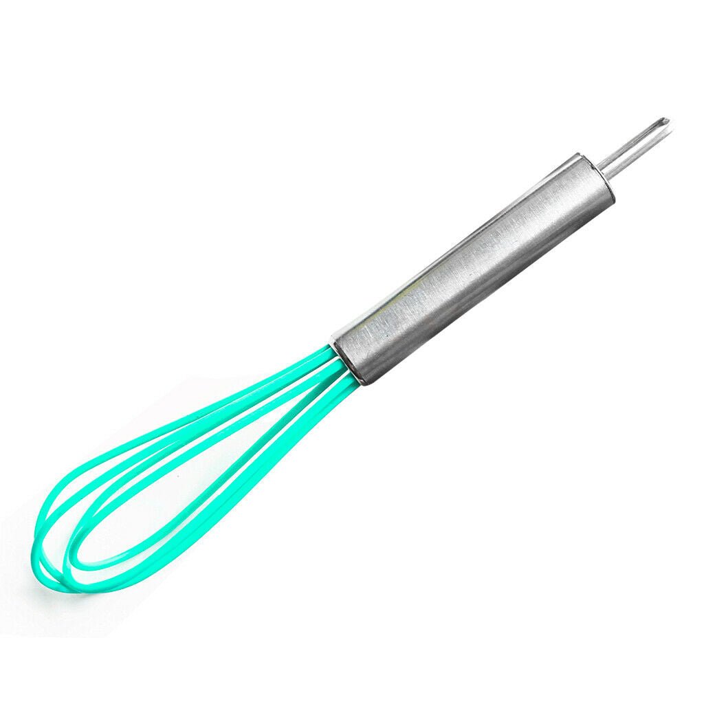 Nonstick Silicone Whisk with Stainless Steel Handle for Blending Whisking