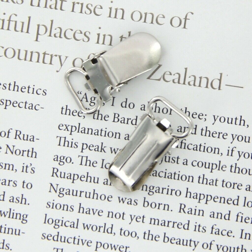 4x 20pcs 11mm 16mm 20mm 25mm Metal Hook Suspender Pacifier Holder Clips