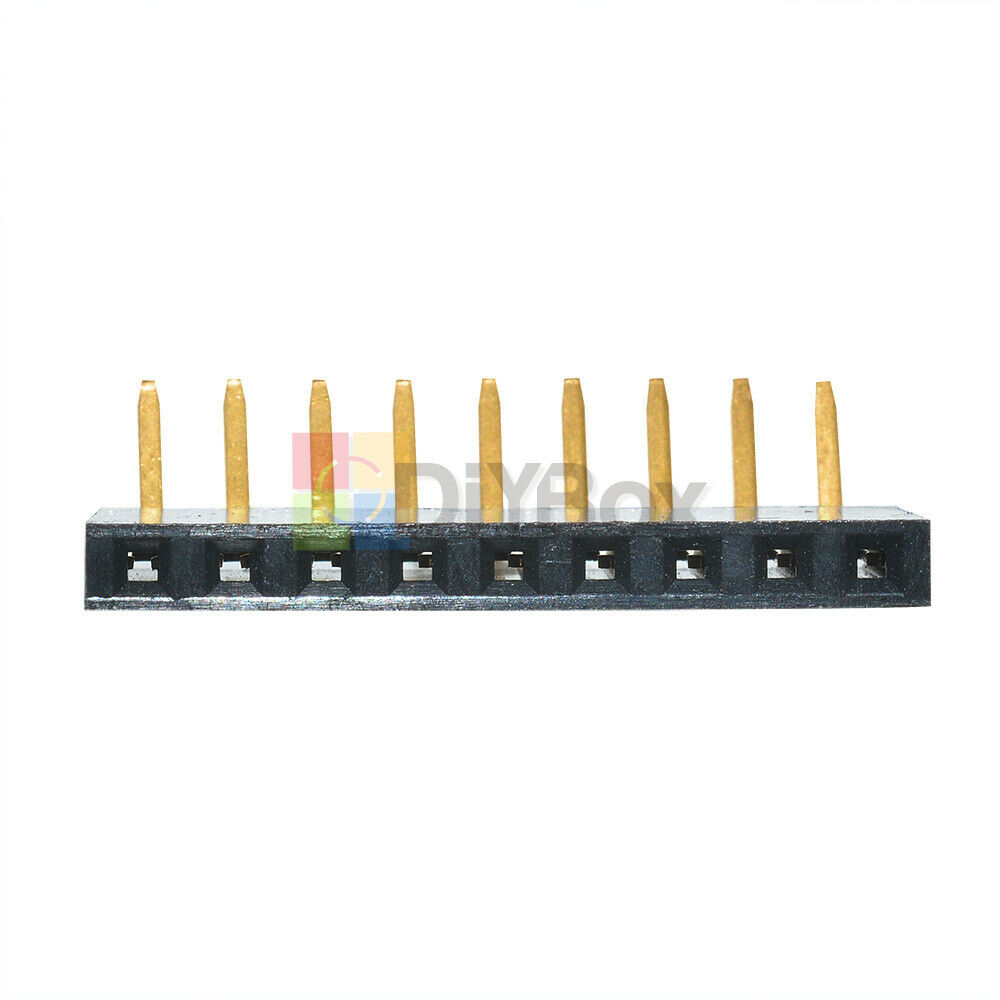 10PCS 9Pin 9P Header 2.54mm Pitch Right Angle Female Single Row Socket Connector