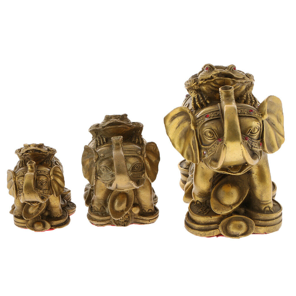 copper lucky toad elephant decoration Furnishing feng shui ornament craft M