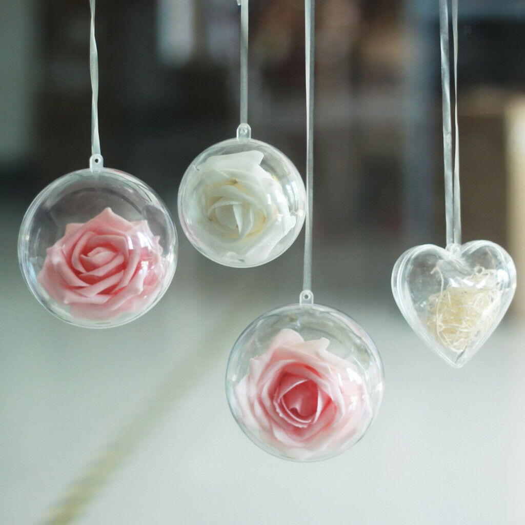 20Pcs Plastic Hanging Ball Clear Baubles Xmas Party Home Christmas Ornament Gift