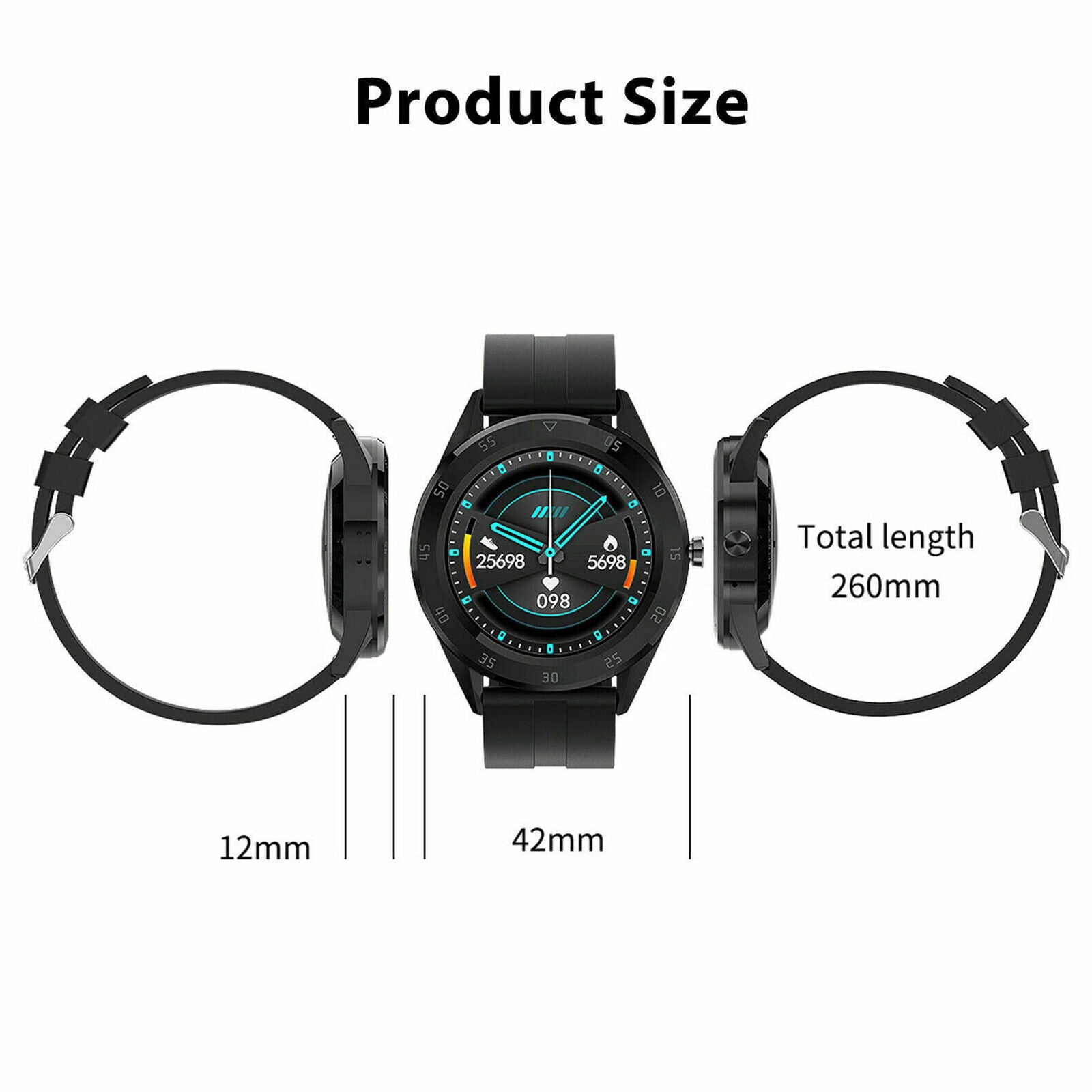Bluetooth Smart Watch Phone Mate Heart Rate Tracker For iOS Android