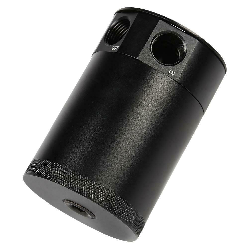 Baffled Billet Aluminum Oil Catch Can 2 Port Oil Catch Tank Reservoir Universal