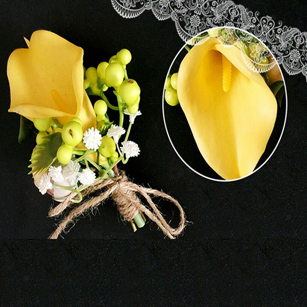 Wedding Ceremony Bridal Groom Calla Lily Flower Boutonniere Corsage