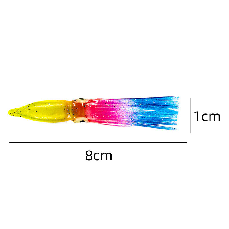 10pcs 8cm Soft Lure Squid Artificial Bait Lures Octopus Tuna Sailfish Ba*AU BU
