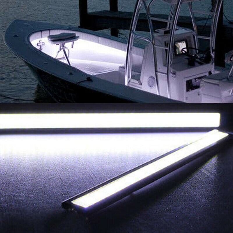 Pair of 17cm Bright White Boat Marine Grade Large 12 Volt LED Courtesy Lights