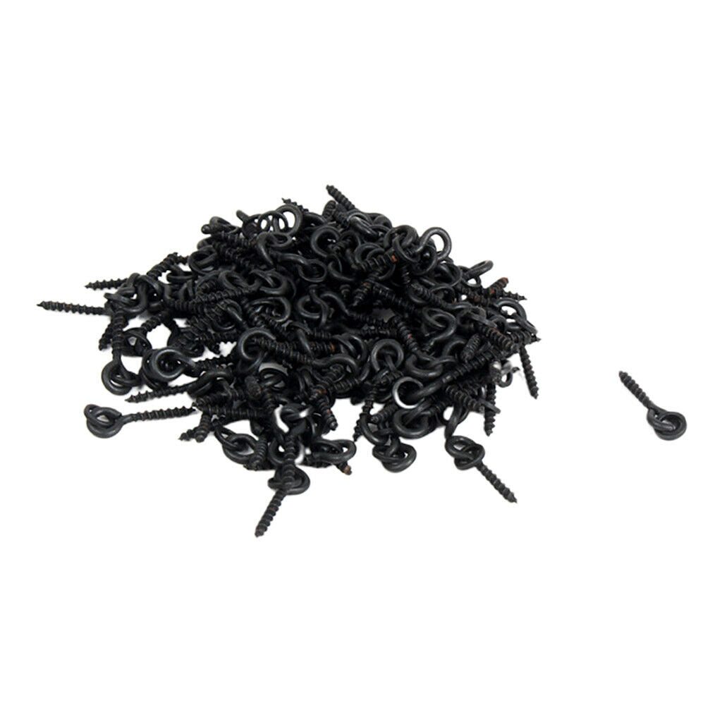50 Pack Bait Screws Black Carp Fishing Terminal Tackle Rigs Metal Boilie Screw