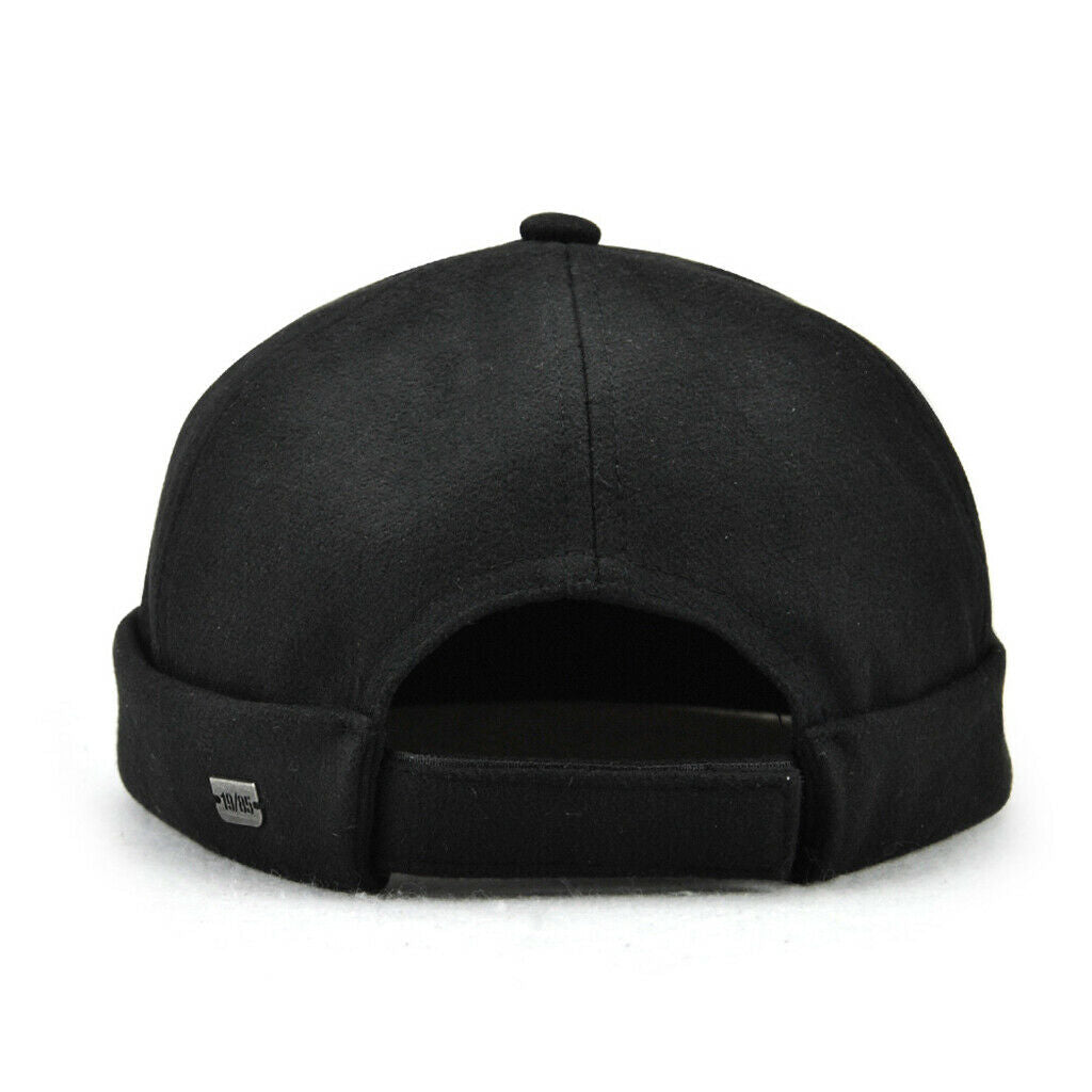 Boys Trendy Black Skullcap Sailor Caps Beanie With Adjustable Strap Black