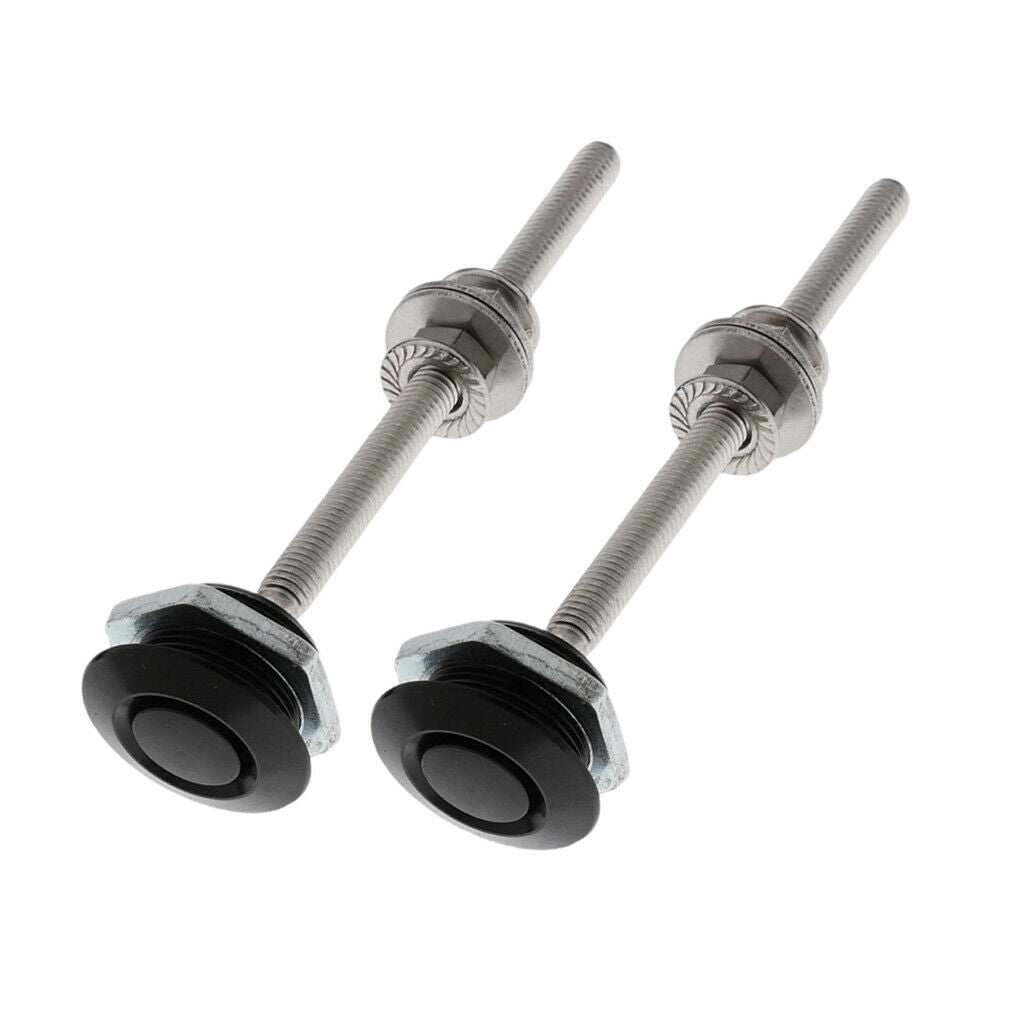 Pair Bonnet Hood Pin Lock Low Profile Quick Release Universal Black 25x100mm