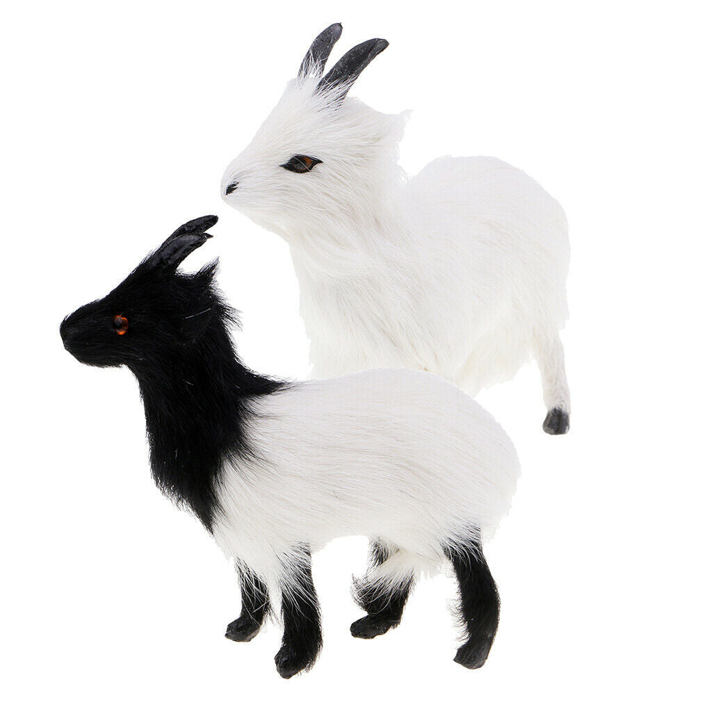 2x Craft Decoration Ornament Simulated Christmas Goat Sheep Christmas Gift