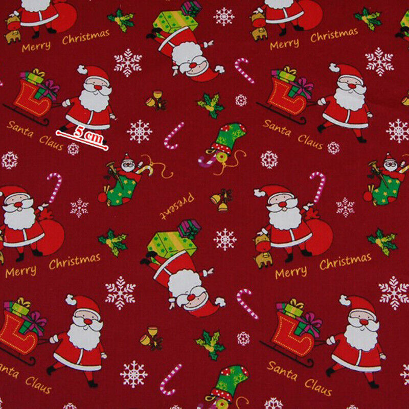 6pcs/Lot Christmas  Printed Twill Cotton Fabric Patchwork Cloth Sewing Mater SJ