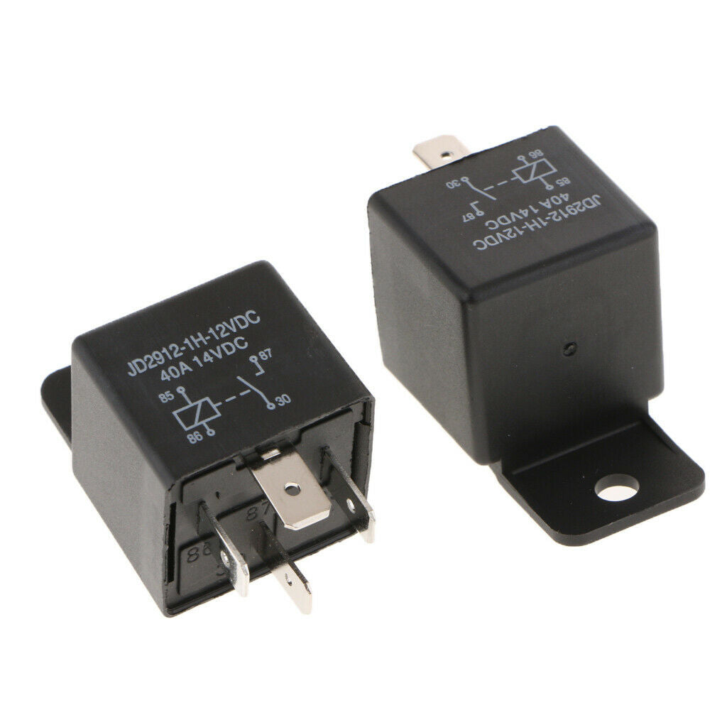 2Pcs Car Automotive Truck 12 Volt DC 40A AMP SPST Relay 4Pin Waterproof