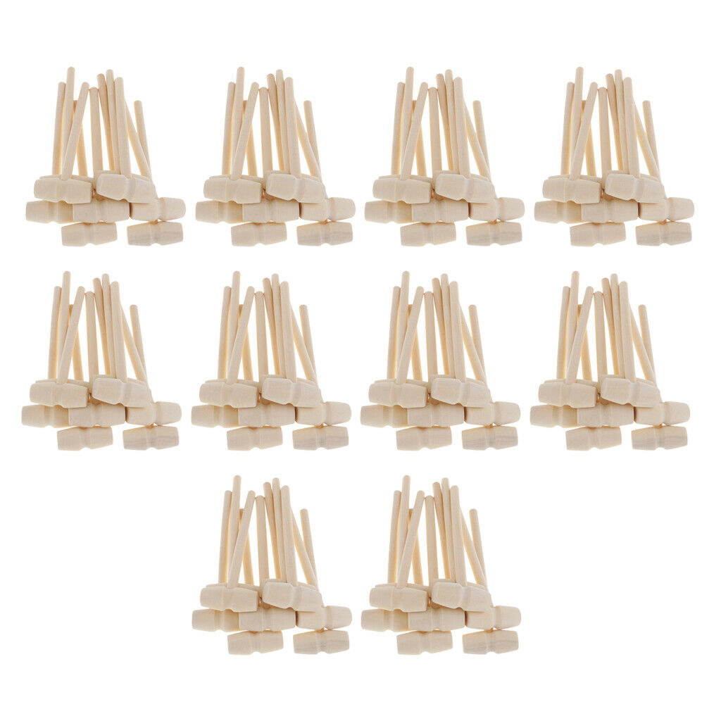 100 Pieces Mini Wooden Hammer Wooden Mallets for  Shell