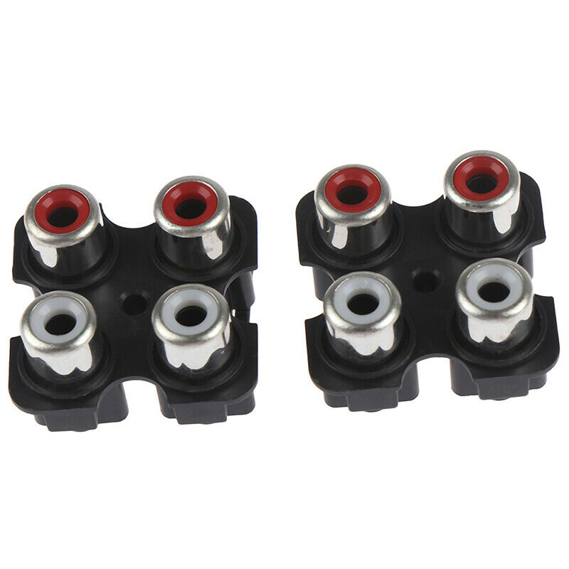 2x 4way 6Pin RCA Female Audio Video Plug AV Concentric Socket Connector F.l8