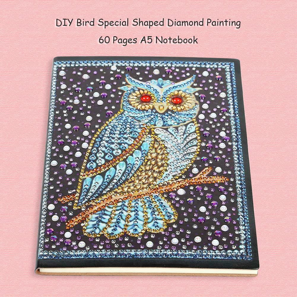 DIY Bird Special Shaped Diamond Painting 60 Pages A5 Notebook Diary Book @