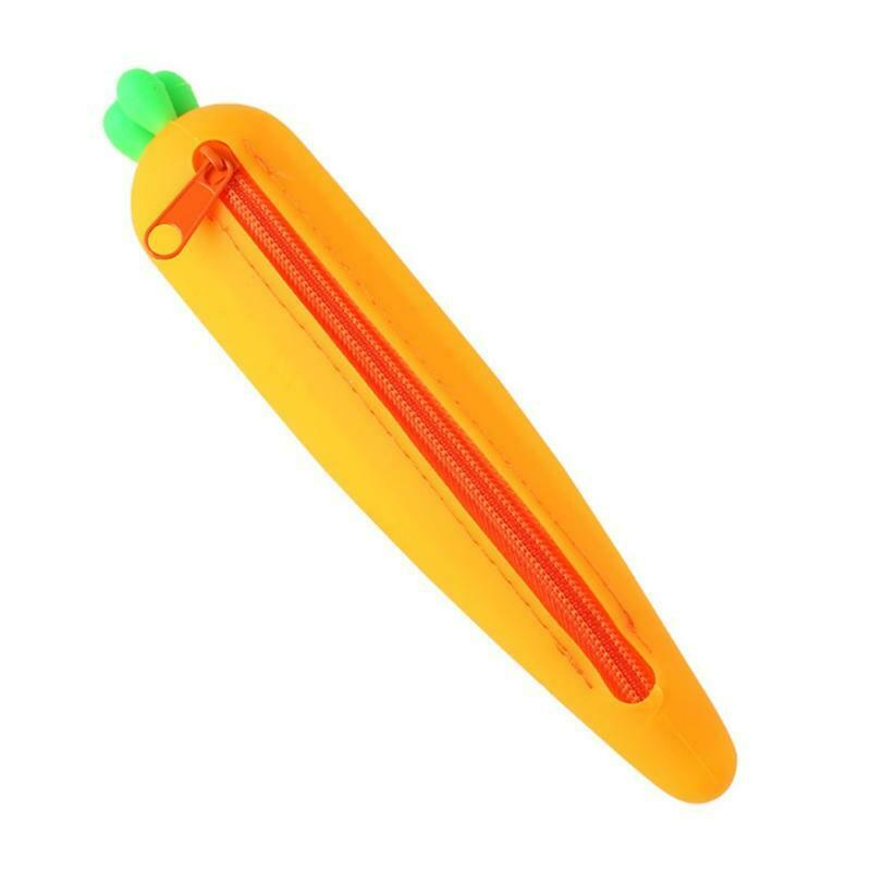 1pc Novelty Silicone Pen Bag Creative Realistic Carrot Party Favors Supplies