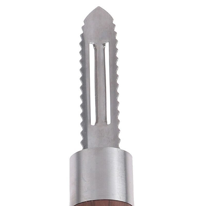 Scraper For Peeling Fruit Fish Scale With Serrated Blade & Wood Grain Han.l8