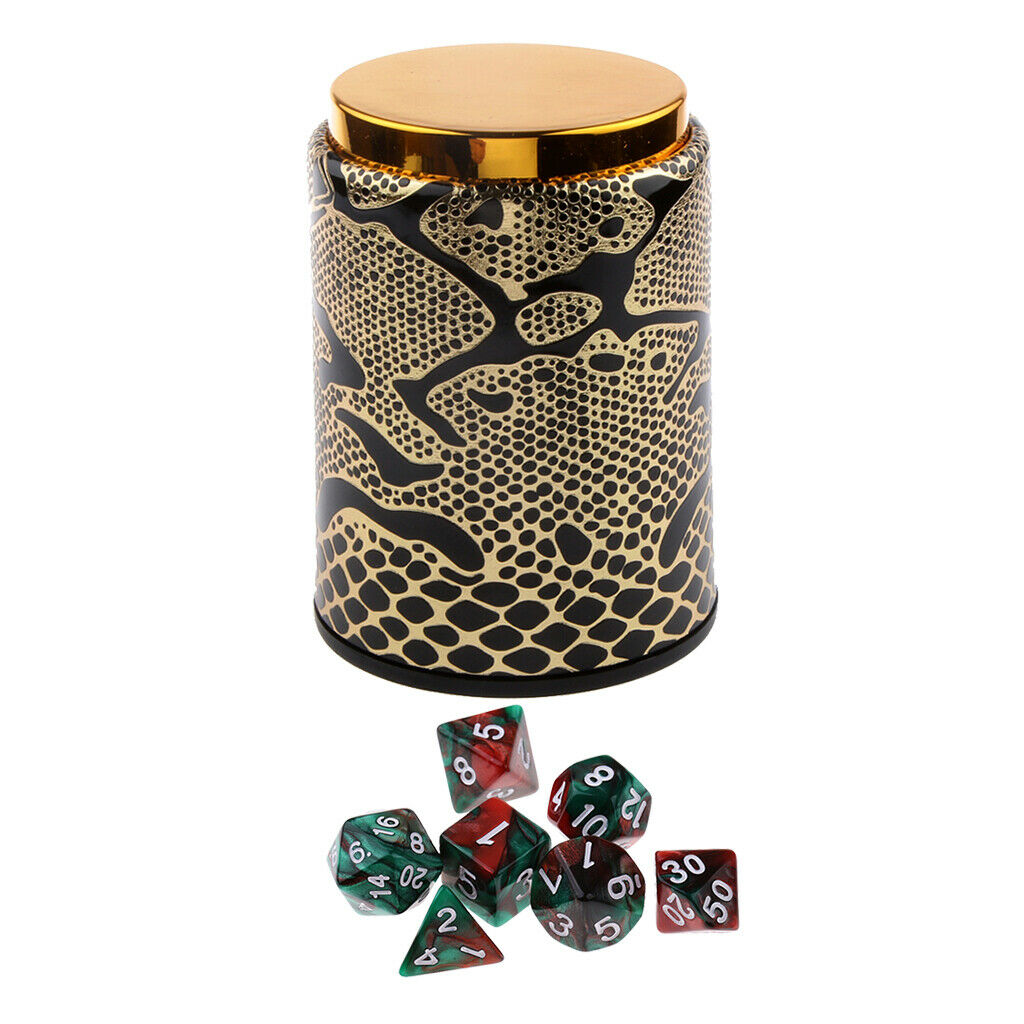 7x Aryl Polyhedral Dice for  MDN Accessory + Cup