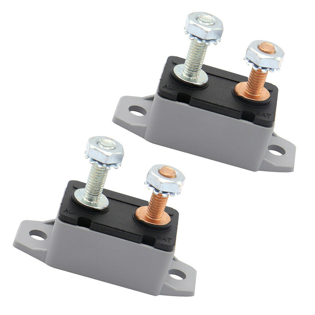 2Pcs Circuit Breaker Battery Fuse Automatic Reset Car Boat 30A 12V/24V