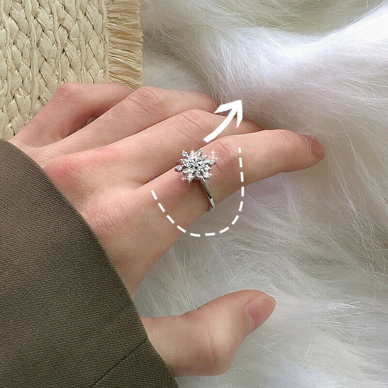 Snowflake Rings Rotating 2020 Fashion  for Women Creative Finger Spinning.l8