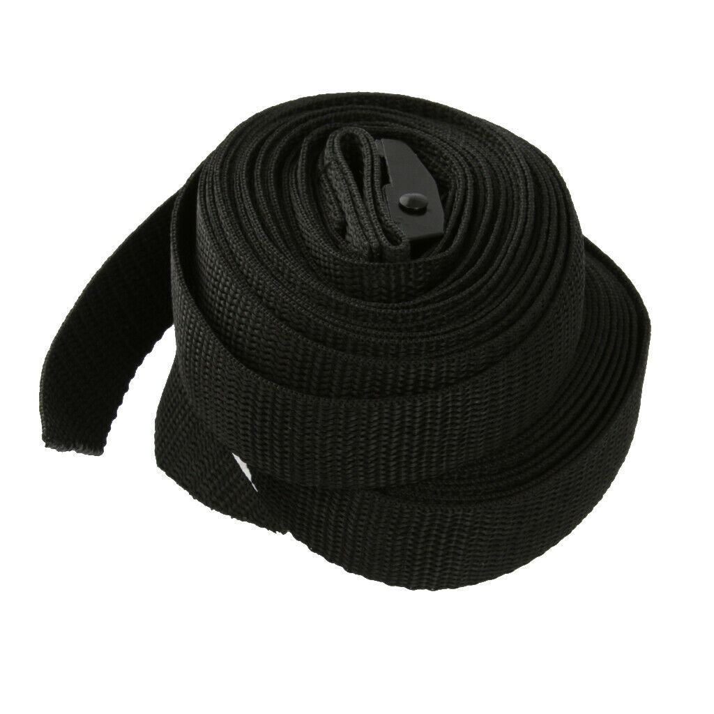 Pair Tie Down Strap 3.8m Length 25mm Wide for Roof Rack Kayak Canoe Black