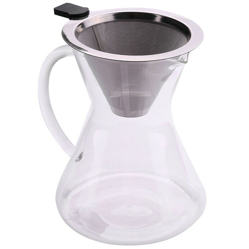 400Ml Pour Over Coffee Maker Drip Thicken Glass Container Hand Percolators StaD5